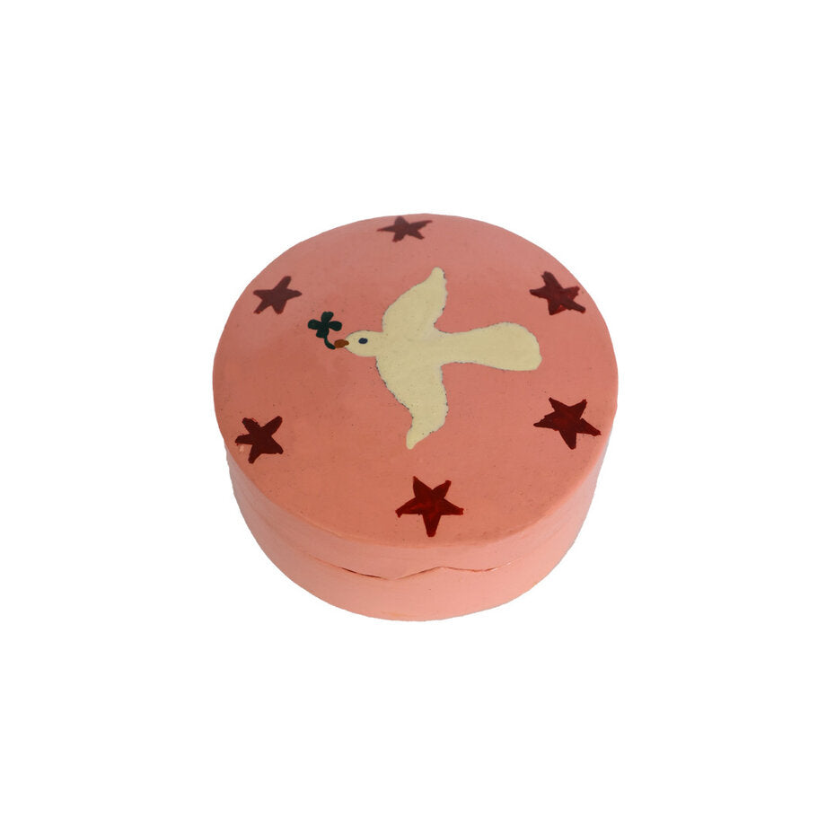 Medium Doosje Roze met Witte Duif