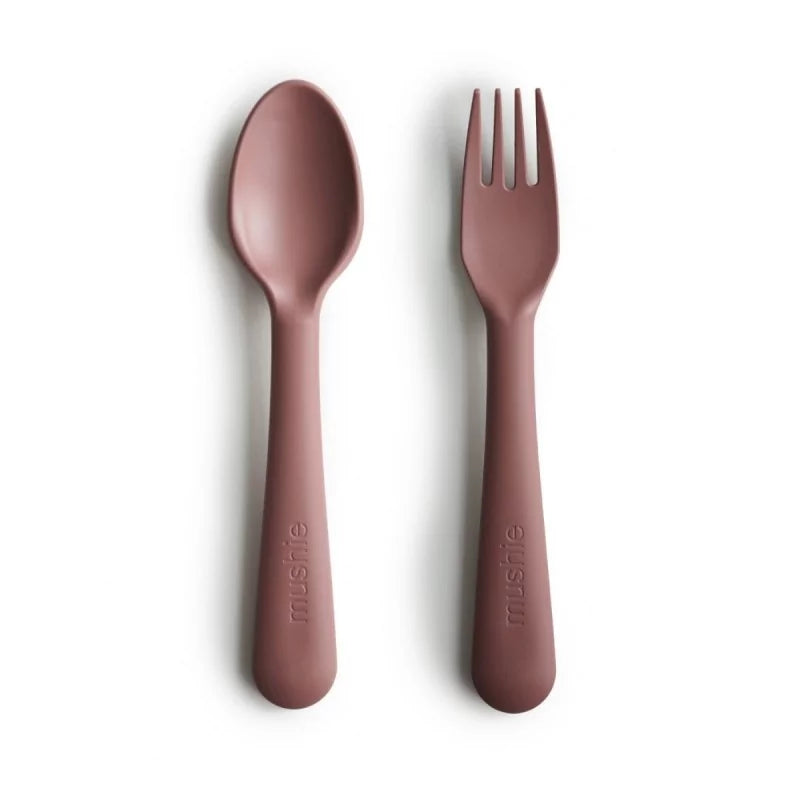 Mushie bestek vork & lepel | Woodchuck