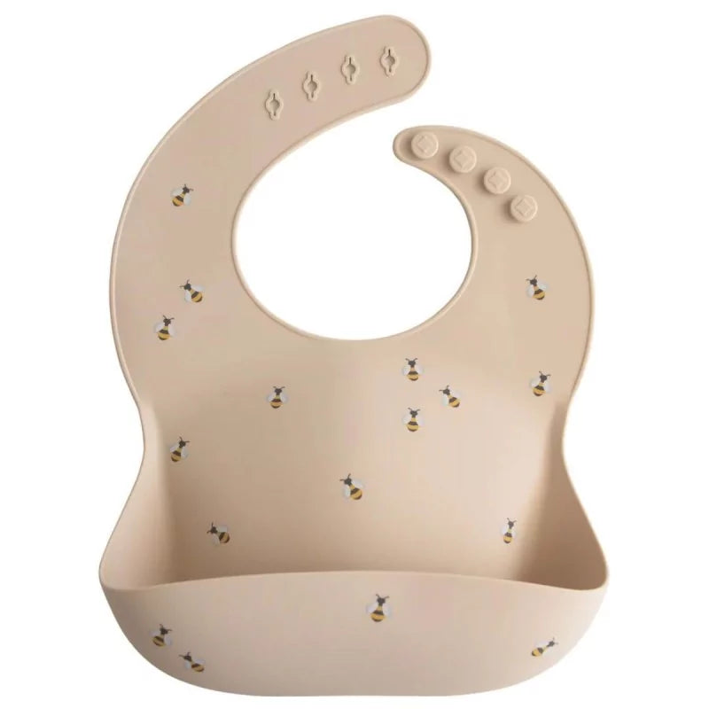 Mushie Siliconen Baby Slabbetje | Bees