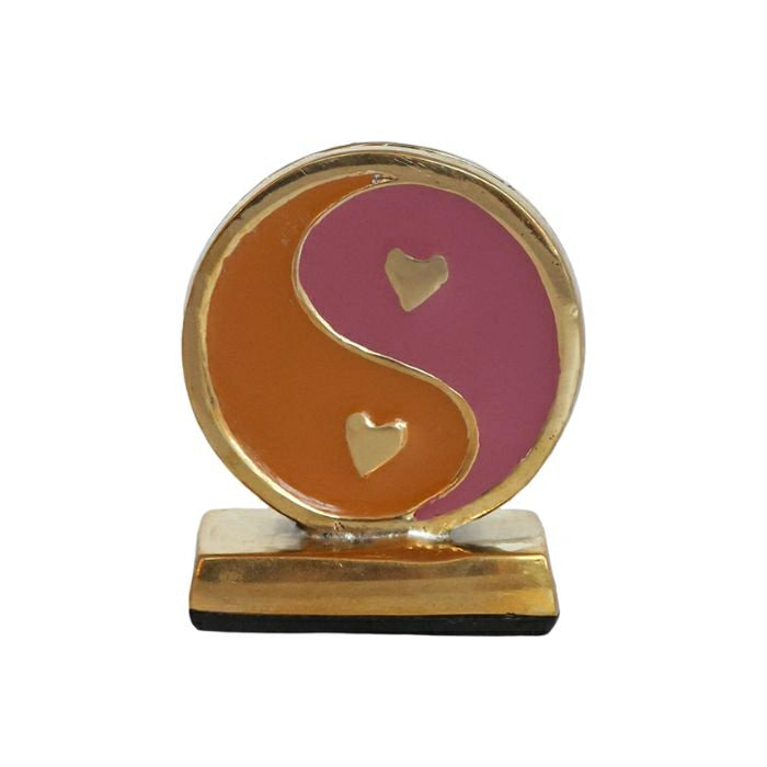 Kaarthouder Messing Yinyang Oranje Lila