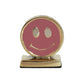 Kaarthouder Messing Smiley Roze