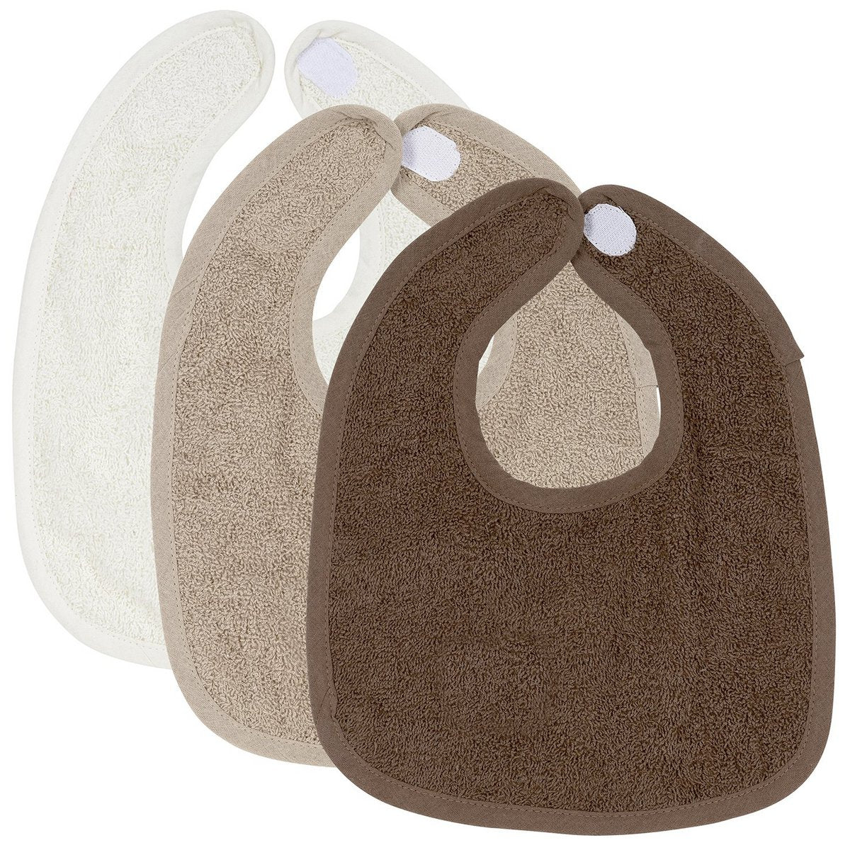 Slab Basic Badstof met klittenband 3-pack - Offwhite/ Taupe / Chocolate