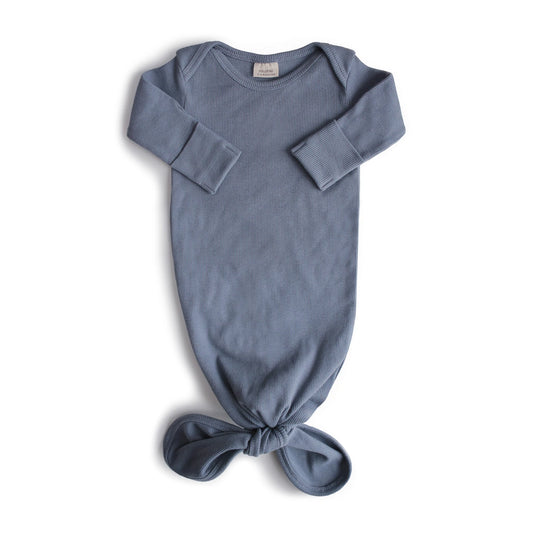 Mushie Ribbed knotted baby gown | Tradewinds