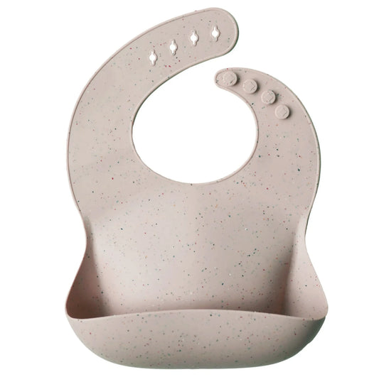 Mushie Siliconen Baby Slabbetje | Shifting sand Terrazzo